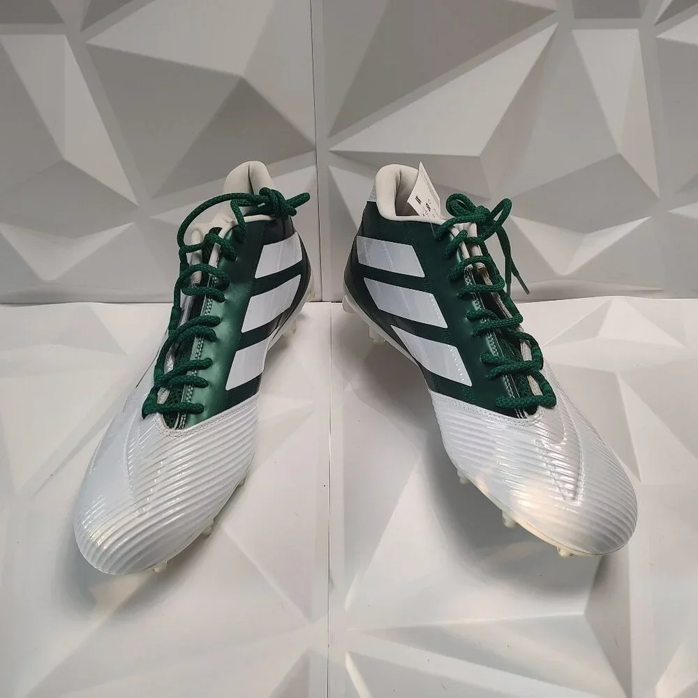 Adidas Mens Football Cleats 16 White Green Shoe Lacrosse Freak Carbon Low - Picture 3 of 13